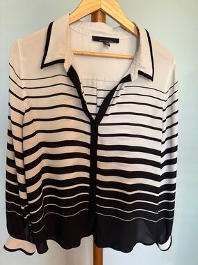 White House Black Market stripped Blouse - XL